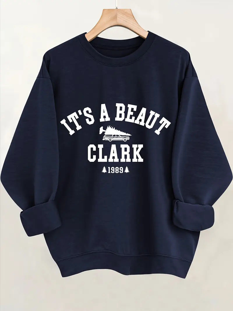 Damen Sweatshirt mit lässigem Schriftzug und bequemem Schnitt Drune