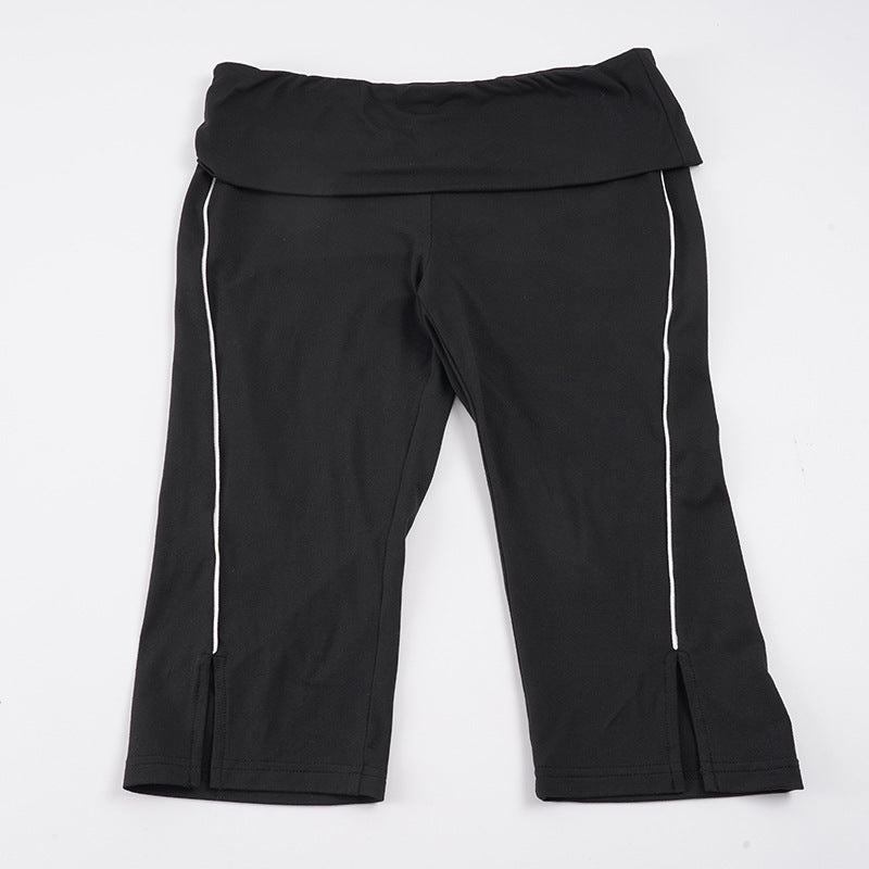 Damen sportliche Leggings mit breitem Bund und Seitendetails Drune
