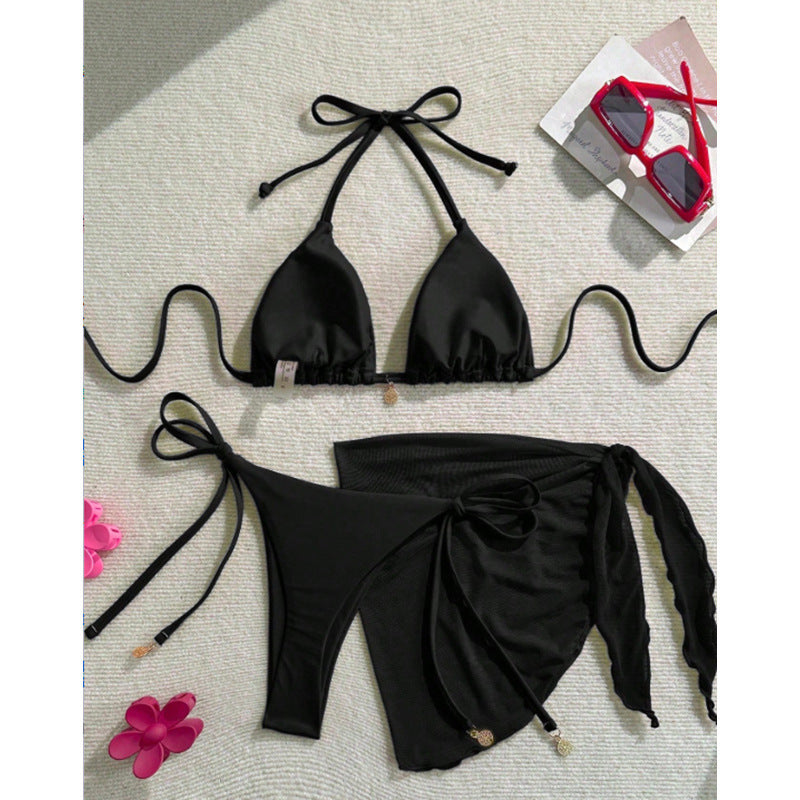 Damen Triangel-Bikini mit seitlichem Wickelrock Drune