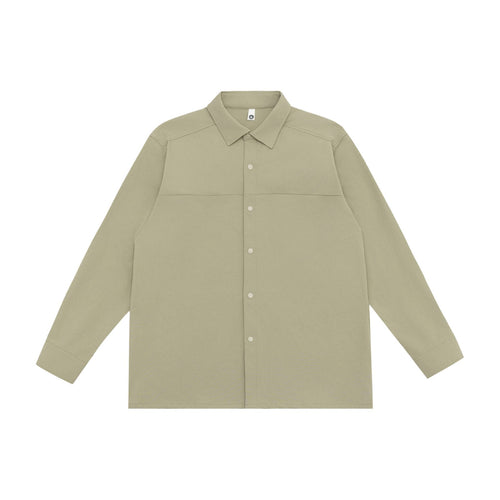 Unisex Longline-Hemdjacke im Boxy-Schnitt aus schwerer Sweatqualität mit verdeckter Druckknopfleiste Drune