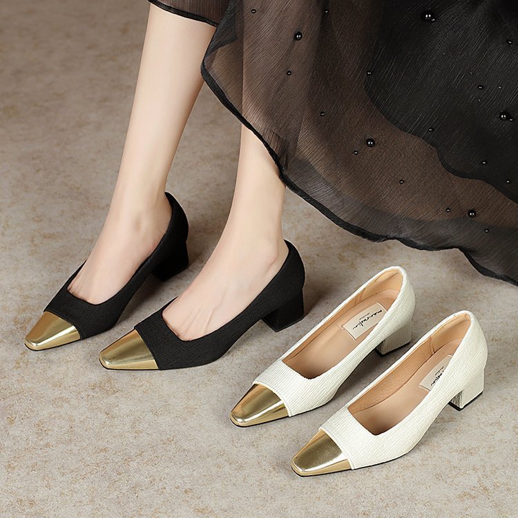 Damen elegante Slingback-Pumps mit dekorativem Metallic-Spitzendesign Drune