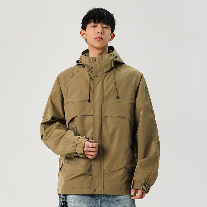 Herren Technische Kapuzen-Softshelljacke mit hohem Kragen und verstellbarem Saum Drune