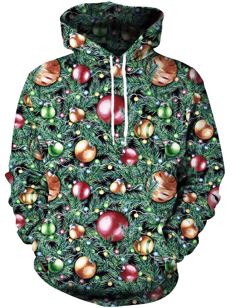 Damen Lustiger Kapuzenpullover mit weihnachtlichem DJ-Motiv Drune