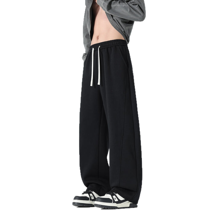 Herren Extraweite Sweatpants im Palazzo‑Look mit Tunnelzugbund und Seitentaschen Drune