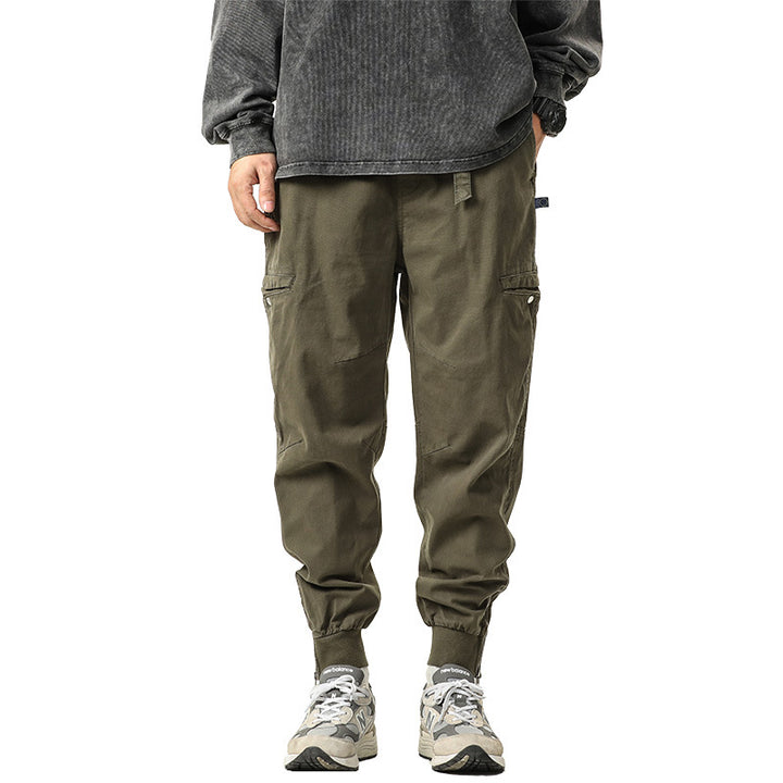 Herren Cargohose im Jogger-Stil mit elastischem Bund, Bündchen und Utility-Taschen Drune
