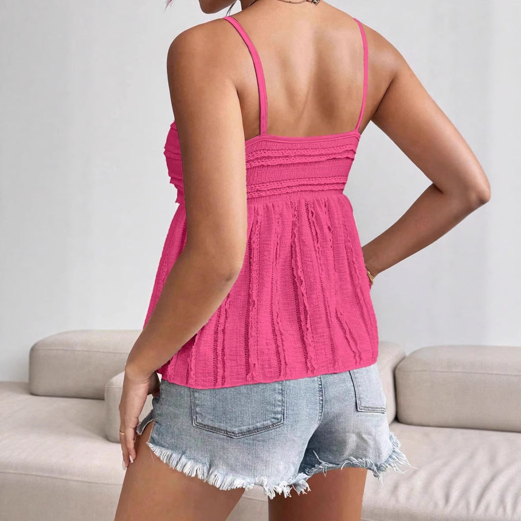 Damen lässiges Trägershirt mit Raffung Drune