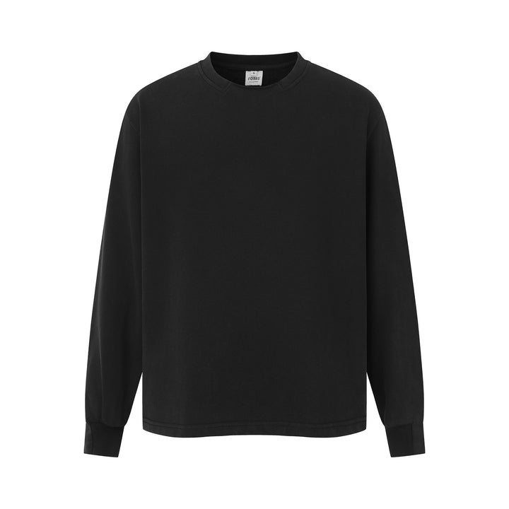 Unisex Minimalistisches Heavyweight Rundhals-Sweatshirt mit verstärktem Kragen und verlängertem Rückensaum Drune