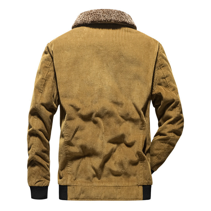 Herren Lässige Cordjacke mit warmem Teddyfutter Drune