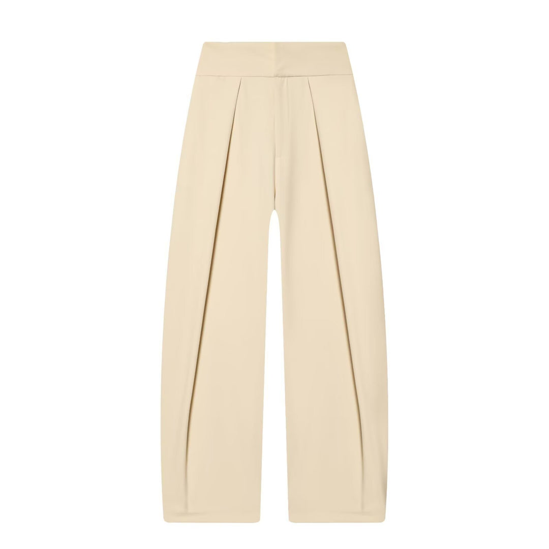 Damen elegante weite Hose mit feinen Falten Drune