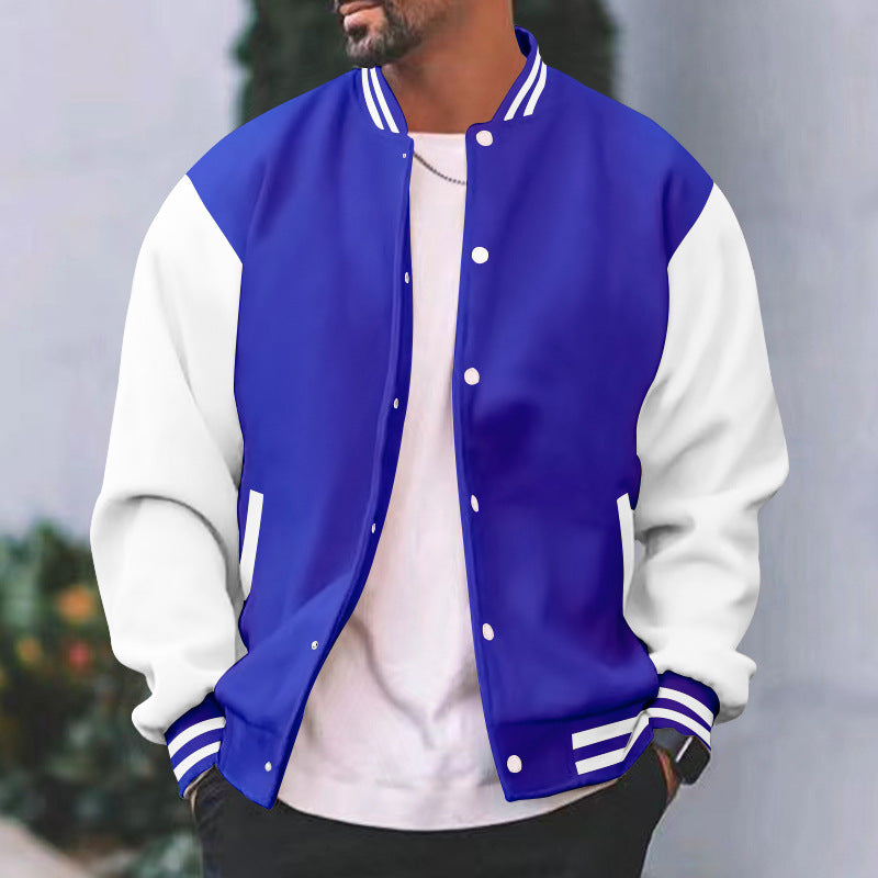 Herren sportliche Collegejacke mit traditionellem Schnitt und kontrastierenden Ärmeln Drune