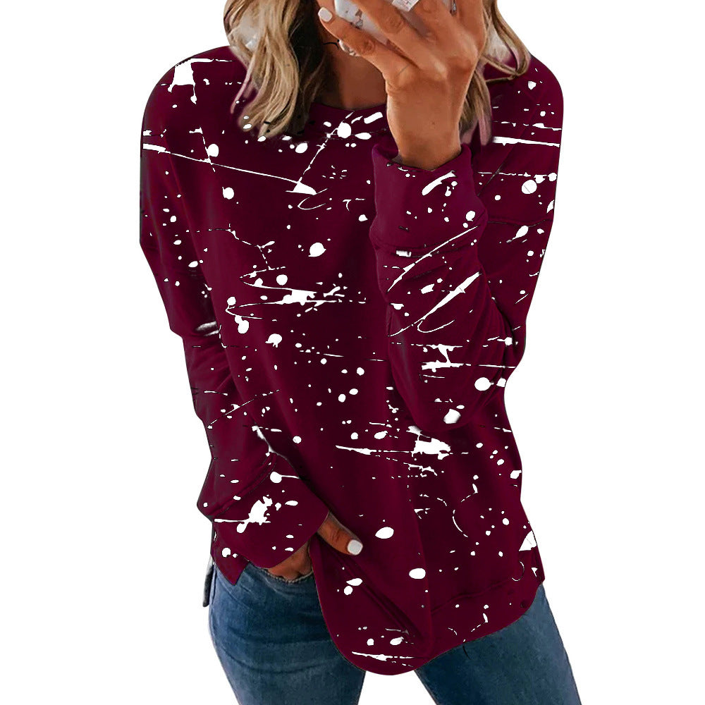 Damen Kreatives Sweatshirt mit Farbklecks-Design Drune