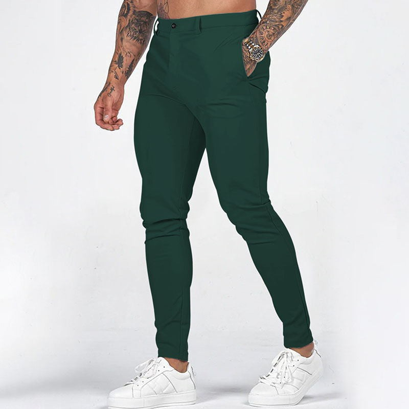Herren Slim-Fit Chinohosen mit elastischem Bund und praktischen Taschen Drune