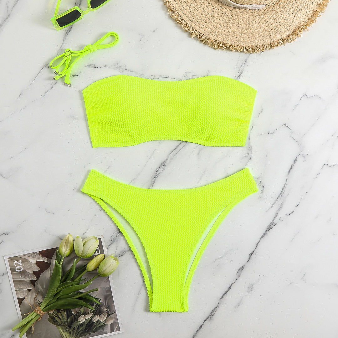 Damen Bandeau Bikini mit strukturierter Oberfläche Drune
