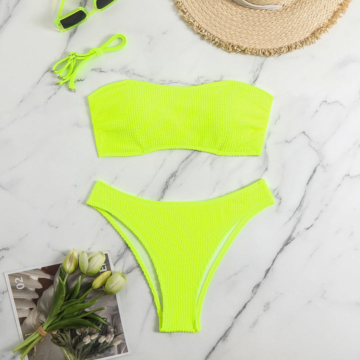 Damen Bandeau Bikini mit strukturierter Oberfläche Drune
