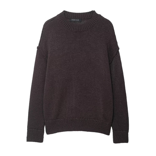 Damen lässiger Pullover mit Oversized-Schnitt und strukturiertem Muster Drune