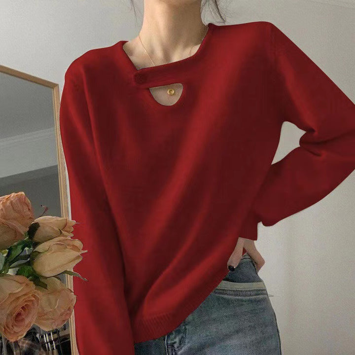 Damen Pullover mit innovativem Knopfdetail und lässigem Schnitt Drune