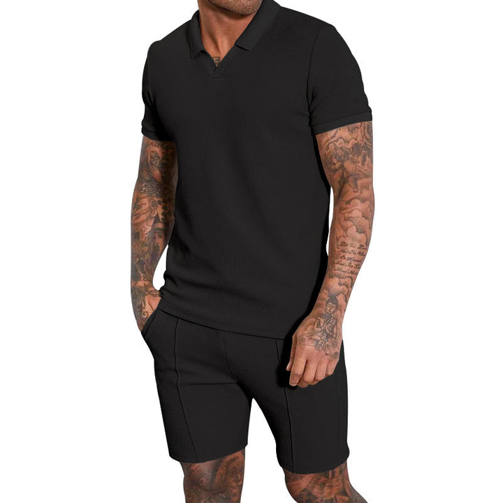 Herren Polo-Shirt und Shorts Set mit atmungsaktiver Struktur Drune