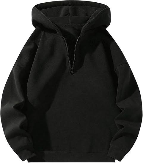 Herren sportlicher Kapuzenpullover mit halbem Reißverschluss Drune