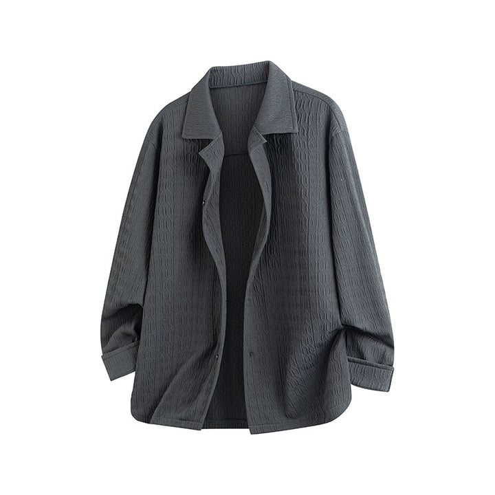 Damen Leicht strukturierte Oversize-Hemdjacke mit Reverskragen & Druckknopffront Drune