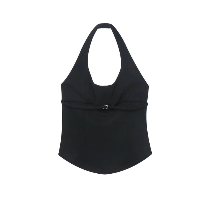 Damen elegantes Neckholder-Oberteil mit raffiniertem Knoten-Detail Drune