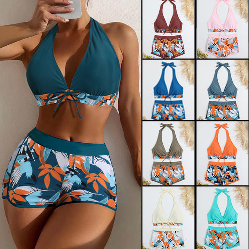 Damen Sportliches Bikini-Set mit verstellbarem Haltertop und Shorts Drune