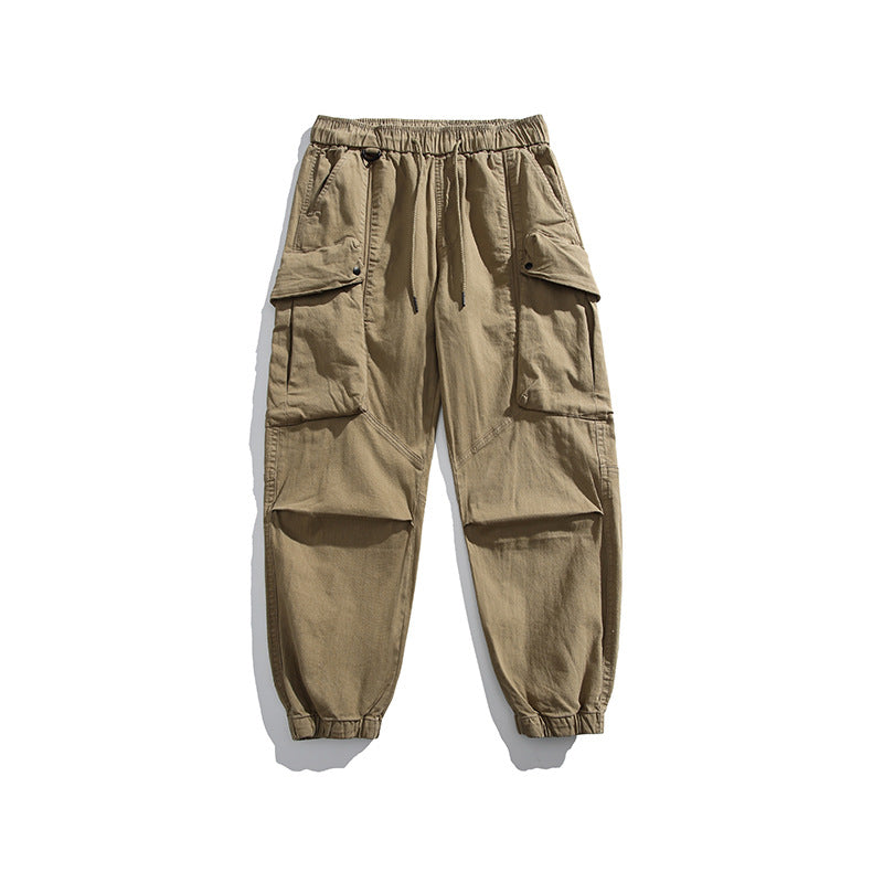 Herren Utility-Cargo-Hose mit elastischem Bund, Multifach-Taschen und Gummbündchen Drune