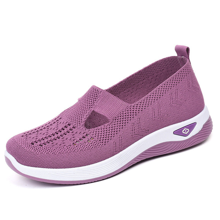 Damen nan leichte atmungsaktive Slip-On Sneaker mit elastischem Strickoberteil und orthopädischer Komfortsohle Drune
