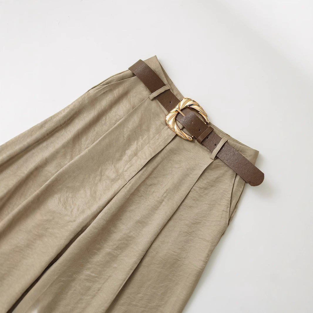 Damen Weit geschnittene Culotte mit modischem Gürtel Drune