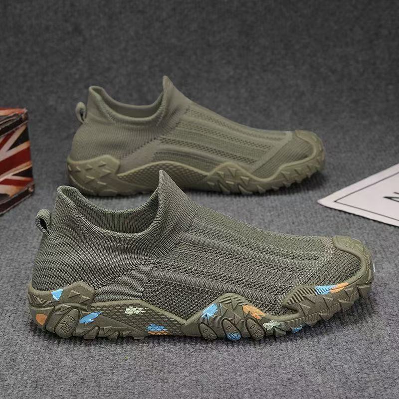 Herren Elastischer Strick-Fußschuh mit rutschfester, gemusterter Profilsohle Drune