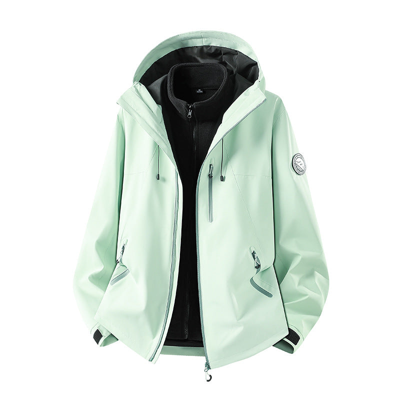 Herren dreiteilige Softshell-Outdoorjacke mit abnehmbarem Fleecefutter und Kapuze Drune