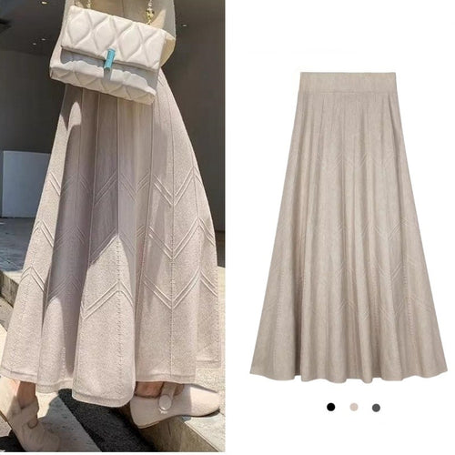 Damen Eleganter, schwingender Maxirock mit strukturiertem Design Drune