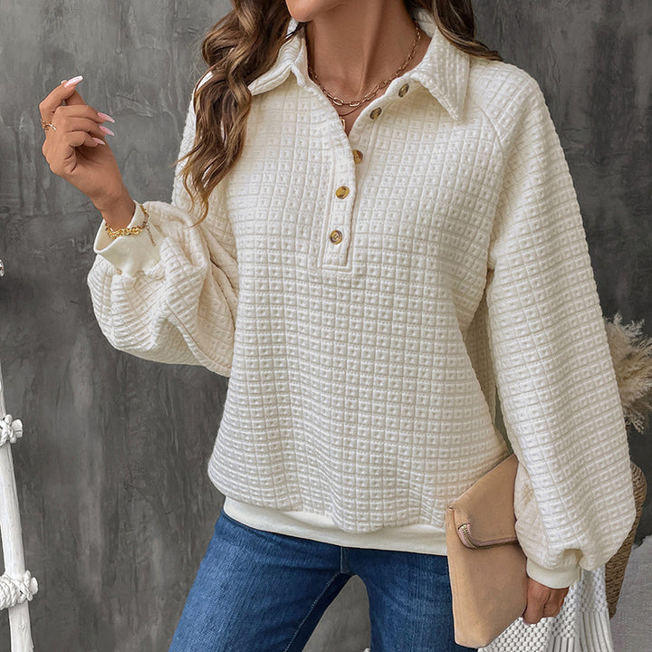 Damen kuscheliges Oversized Sweatshirt mit Knopfdetails Drune