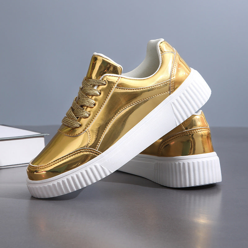 Damen Trendige und modische Sneakers mit glänzendem Obermaterial Drune