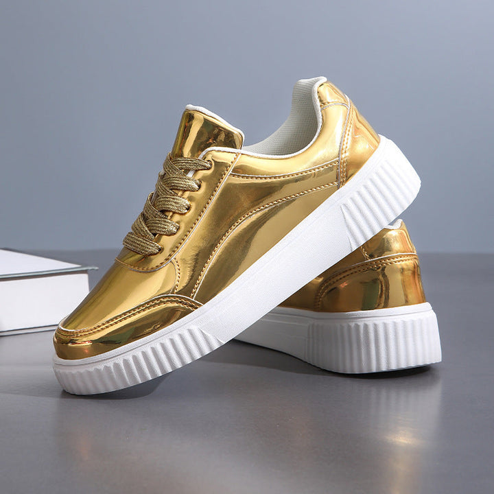 Damen Trendige und modische Sneakers mit glänzendem Obermaterial Drune