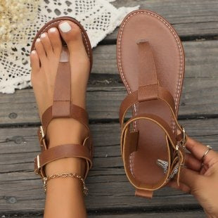 Damen Fußfreundliche Sandalen mit verstellbarem Riemendesign Drune
