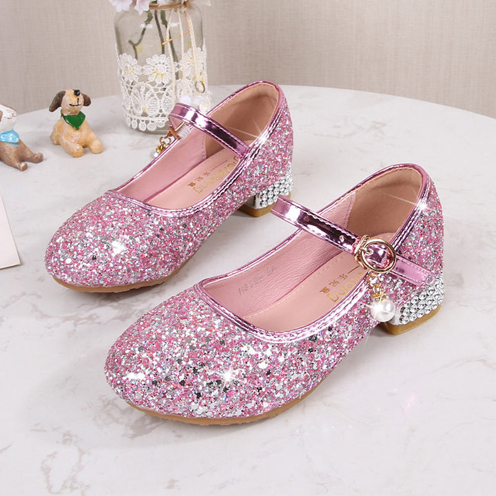 Mädchen Glitzernde Mary Jane Ballerinas mit dekorativem Riemchen und modischem Absatz Drune