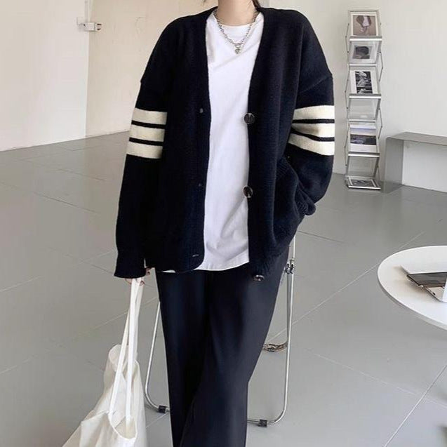 Damen bequeme Strickjacke im Oversized-Stil Drune