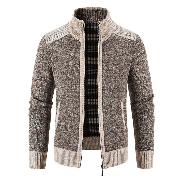 Herren Strickjacke mit hohem Kragen und eleganten Details Drune