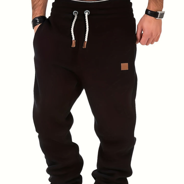 Herren melierter Relax-Jogger mit breitem Komfortbund, gedrehtem Kordelzug und gerippten Knöchelabschlüssen Drune