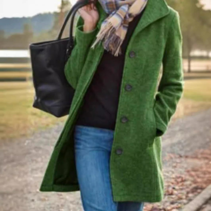Damen Eleganter Wollmantel mit praktischen Taschen und klassischem Revers Drune