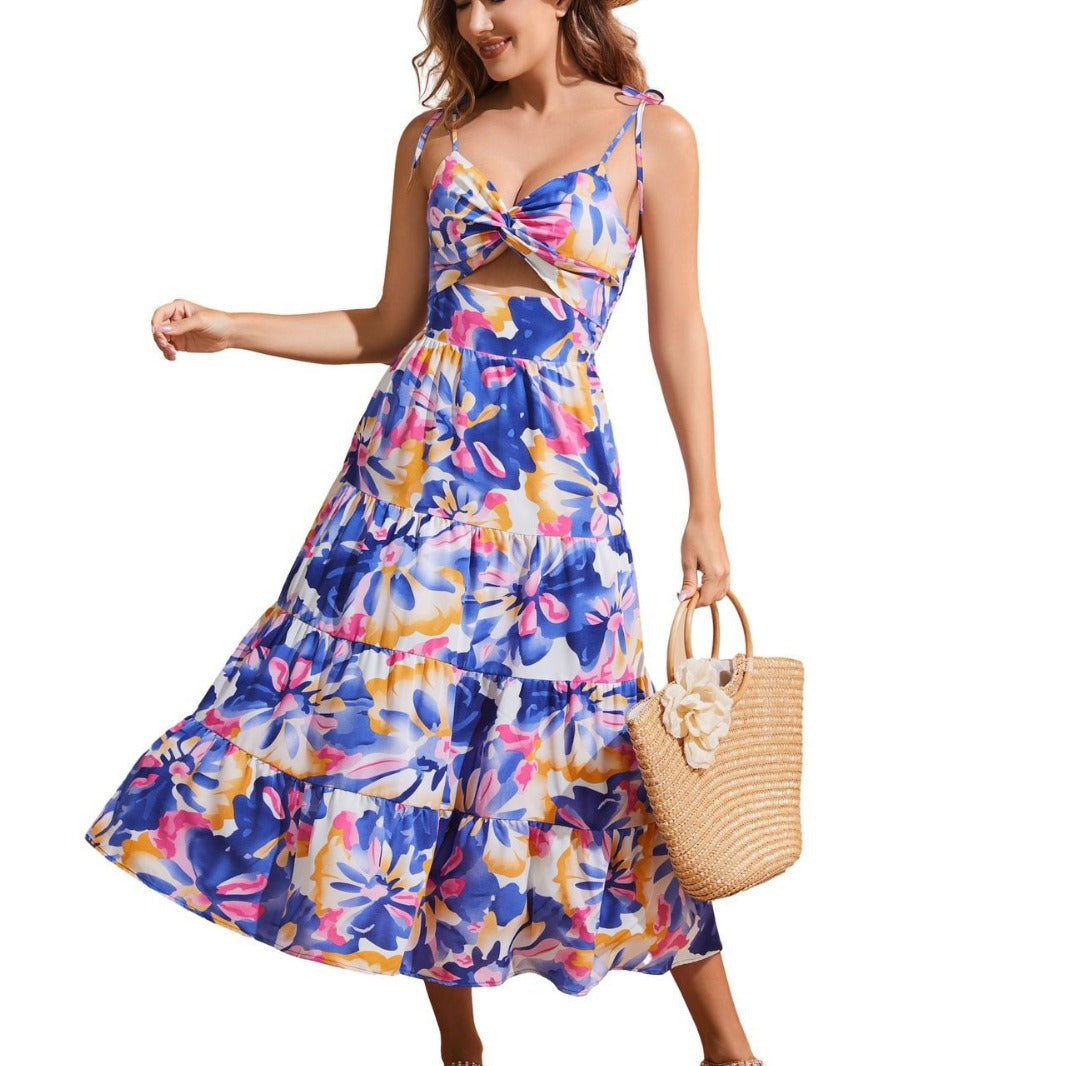 Damen Maxikleid mit Rüschen und verspieltem Schnitt Drune