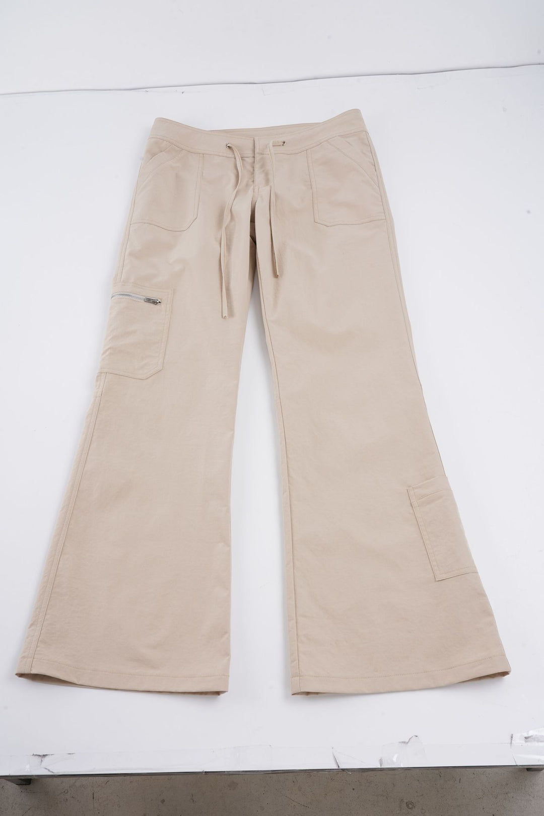 Damen Cargo-Hose mit weitem Schlag, Tunnelzugbund und Reißverschlusstasche Drune
