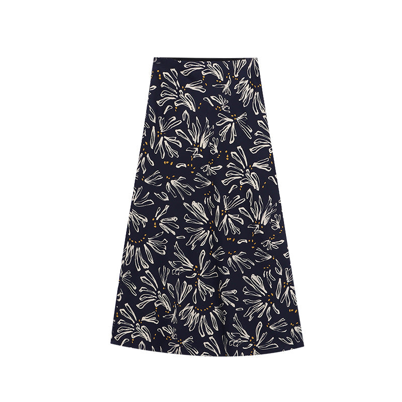 Damen elegantes Maxikleid mit floralem Muster und schwingendem Saum Drune