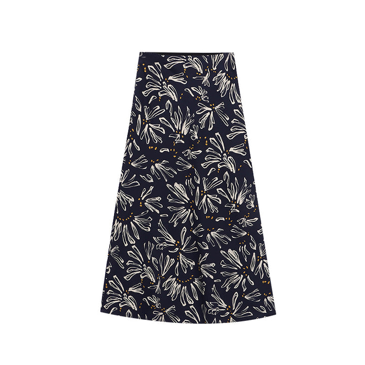 Damen elegantes Maxikleid mit floralem Muster und schwingendem Saum Drune