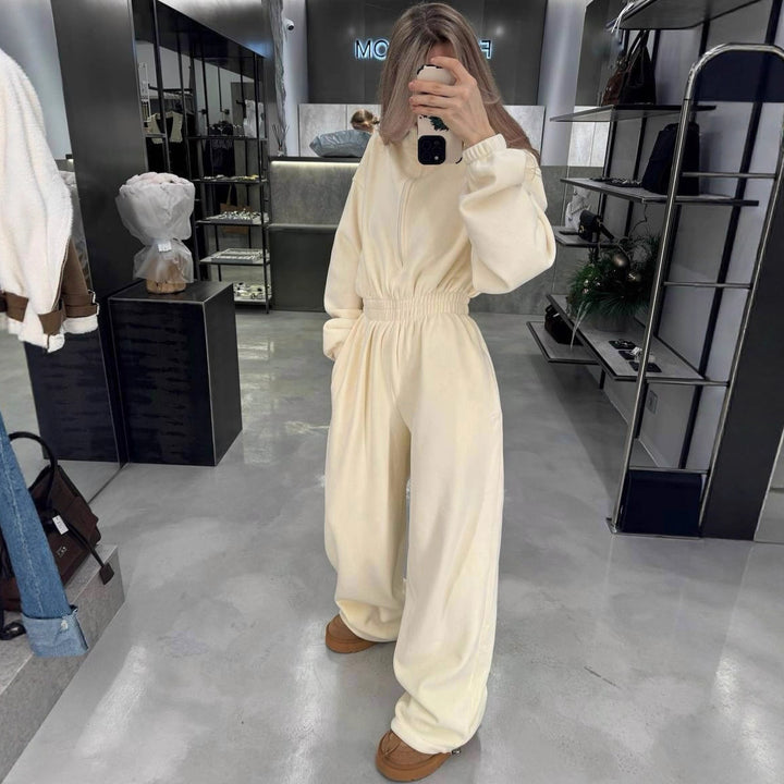 Damen Fleece-Jumpsuit mit hohem Kragen und praktischem Reißverschluss Drune