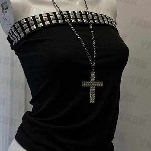 Damenrock mit spitzem Design und Nietenbesatz Drune