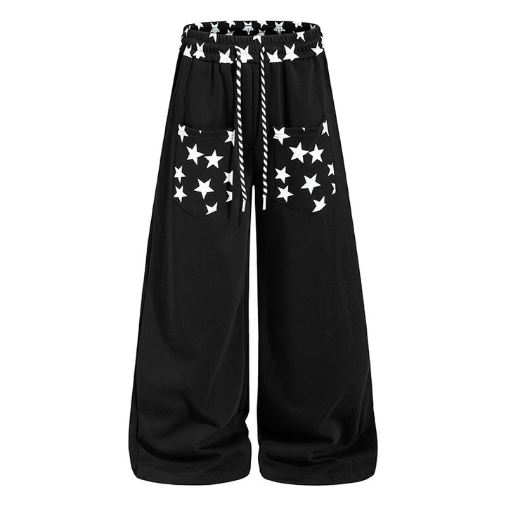 Damen Extraweite Palazzo-Sweathose mit Komfortbund, Kordelzug und Sternapplikation Drune