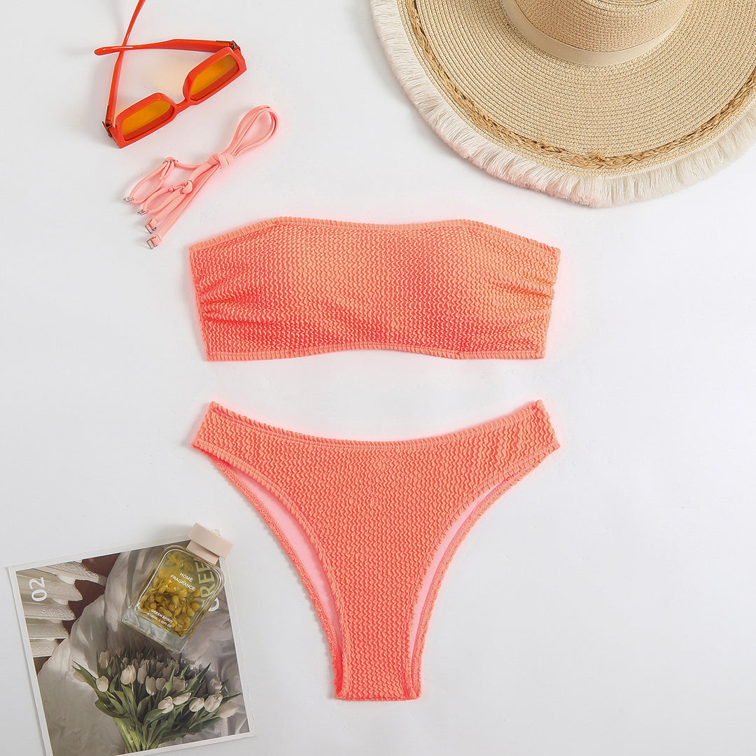 Damen Bandeau Bikini mit strukturierter Oberfläche Drune