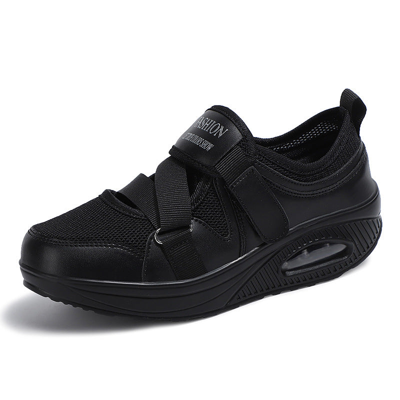 Damen nan stabilisierender Komfort-Sneaker mit luftgepolsterter Keilsohle und Klett-Riemenverschluss Drune