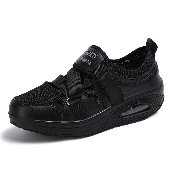 Damen nan stabilisierender Komfort-Sneaker mit luftgepolsterter Keilsohle und Klett-Riemenverschluss Drune